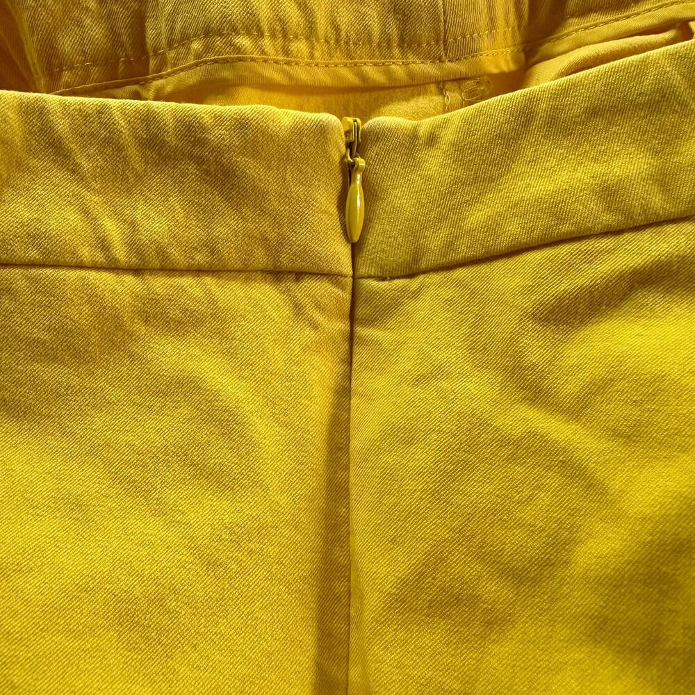 Talbots Chatham Ankle Pants Yellow Cropped 4P 4 Petite Daisy Flat Front - Picture 6 of 10